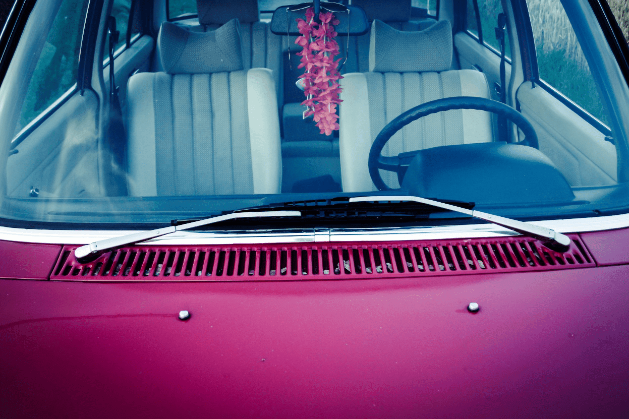 Pink Car bonnet